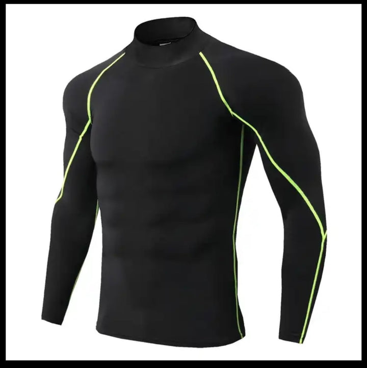 Men High Neck Long Sleeve Compression Shirt