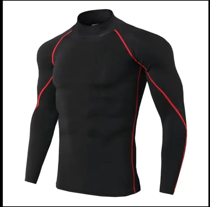 Men High Neck Long Sleeve Compression Shirt